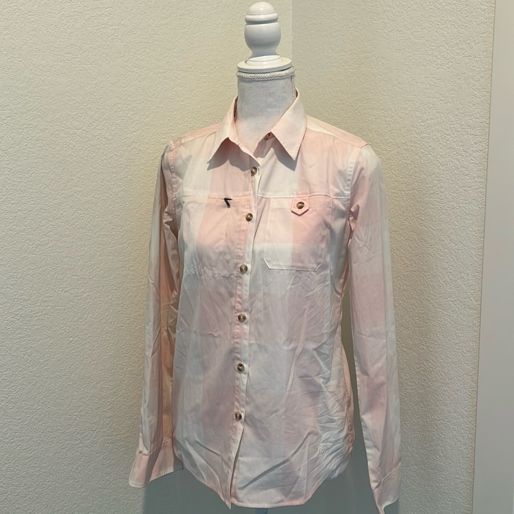 Patagonia Women Button-Down Pink White Plaid Shirt